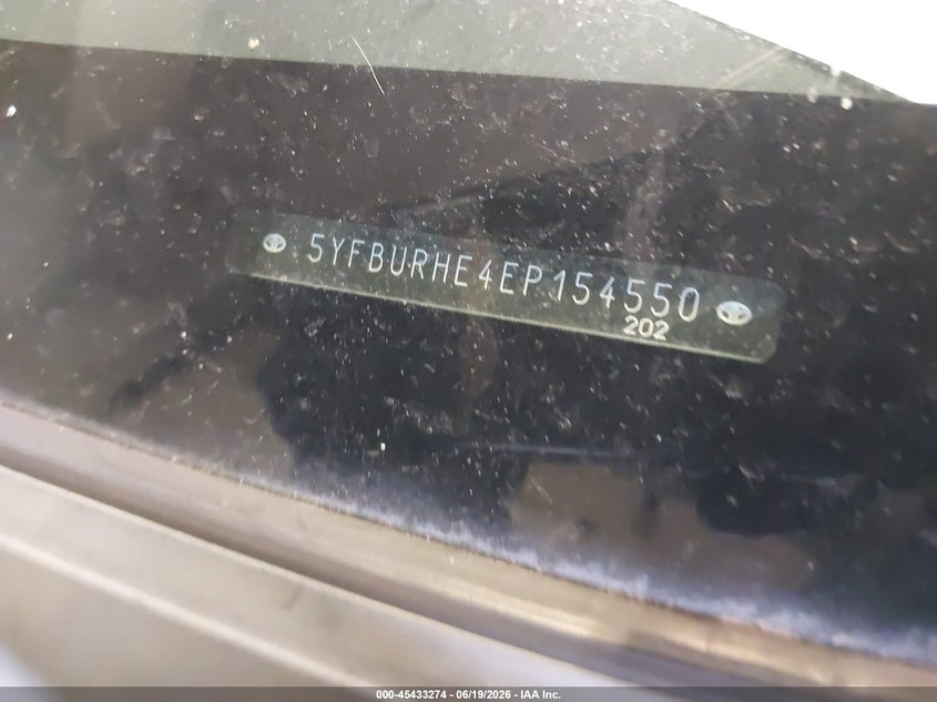 2014 Toyota Corolla VIN 5YFBURHE4EP154550 IAAI salvage auction — FRONT END, Prior Salvage (Minnesota), sold $2,150 on 2026-08-02 (photo 9)