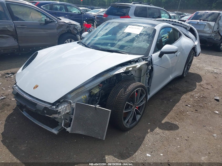2023 Porsche 911 VIN WP0AB2A98PS220461 IAAI salvage auction — FRONT & REAR, Salvage (North Carolina), sold $62,500 on 2026-07-10 (photo 2)