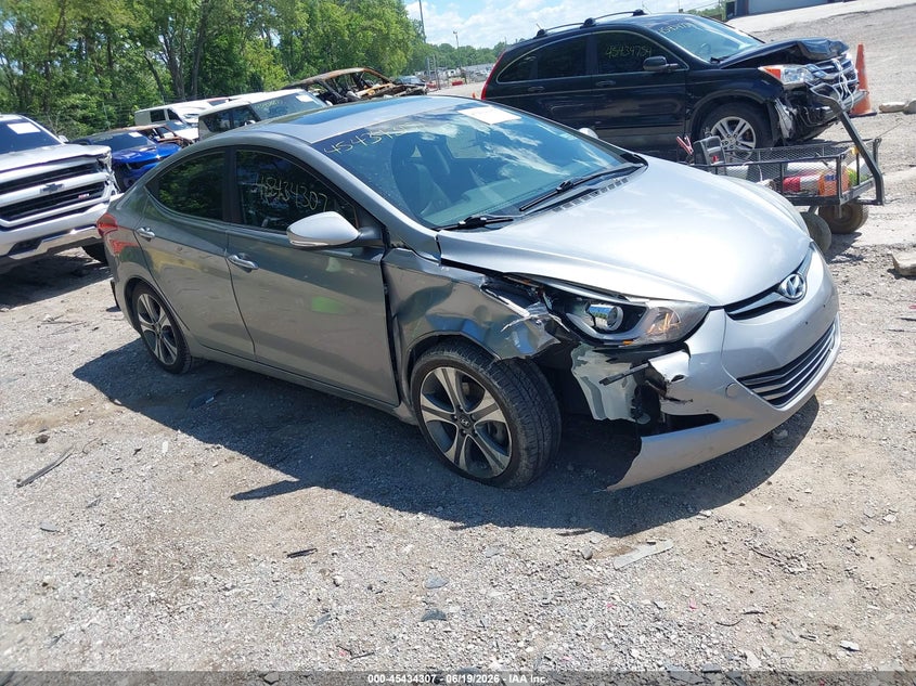 2014 Hyundai Elantra VIN KMHDH4AH6EU108706 IAAI salvage auction — RIGHT FRONT, Clear (Indiana), sold $1,150 on 2026-07-16 (photo 1)