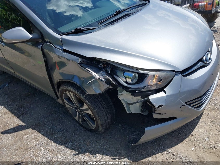 2014 Hyundai Elantra VIN KMHDH4AH6EU108706 IAAI salvage auction — RIGHT FRONT, Clear (Indiana), sold $1,150 on 2026-07-16 (photo 6)