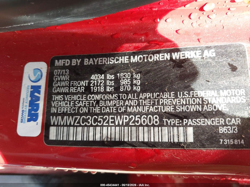 2014 Mini Countryman VIN WMWZC3C52EWP25608 IAAI salvage auction — NORMAL WEAR, Clear - Dealer Only (California), sold $375 on 2026-07-29 (photo 9)