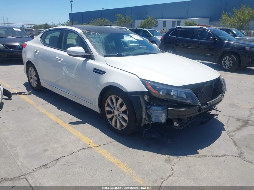 2014 Kia Optima VIN 5XXGN4A77EG331053 IAAI salvage auction — FRONT END, Salvage (California), sold $1,450 on 2026-07-06 (photo 1)
