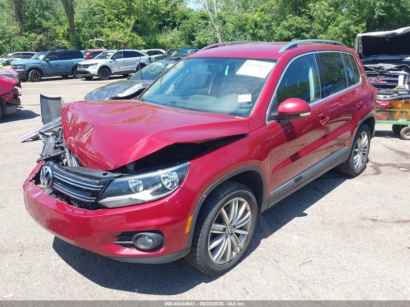 2014 Volkswagen Tiguan VIN WVGBV3AX8EW120507 IAAI salvage auction — FRONT END, Salvage Title, sold $700 on 2026-08-04 (photo 2)