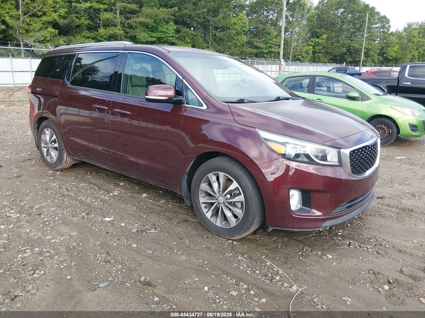 2016 Kia SEDONA VIN KNDMC5C1XG6181433 IAAI salvage auction — NORMAL WEAR, Clear (Georgia), sold $1,375 on 2026-07-23 (photo 1)