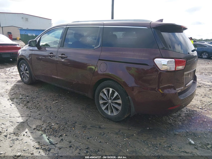 2016 Kia SEDONA VIN KNDMC5C1XG6181433 IAAI salvage auction — NORMAL WEAR, Clear (Georgia), sold $1,375 on 2026-07-23 (photo 3)