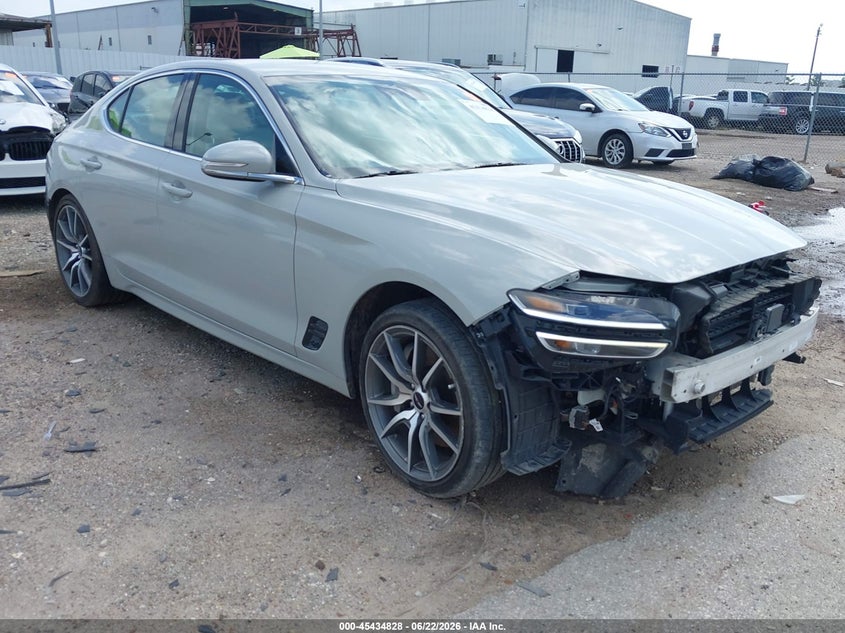 2024 Genesis G70 VIN KMTG34SC3RU142497 IAAI salvage auction — SIDE, Original (Texas), sold $6,900 on 2026-08-01 (photo 1)
