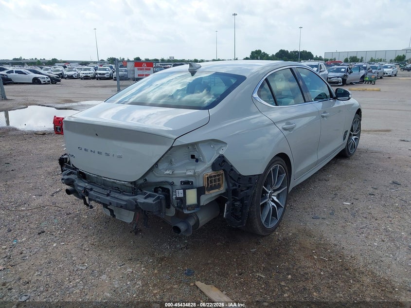 2024 Genesis G70 VIN KMTG34SC3RU142497 IAAI salvage auction — SIDE, Original (Texas), sold $6,900 on 2026-08-01 (photo 4)