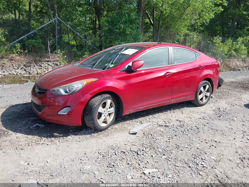 2012 Hyundai Elantra VIN KMHDH4AE0CU293242 IAAI salvage auction — Burn Interior, Mv-907A (New York), sold $275 on 2026-07-07 (photo 2)
