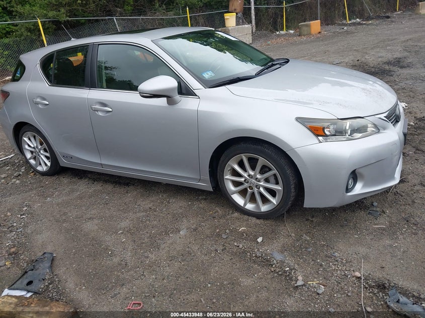 2011 Lexus Ct VIN JTHKD5BH0B2005444 IAAI salvage auction — WATER/FLOOD, Clear (Massachusetts), sold $2,350 on 2026-07-19 (photo 1)
