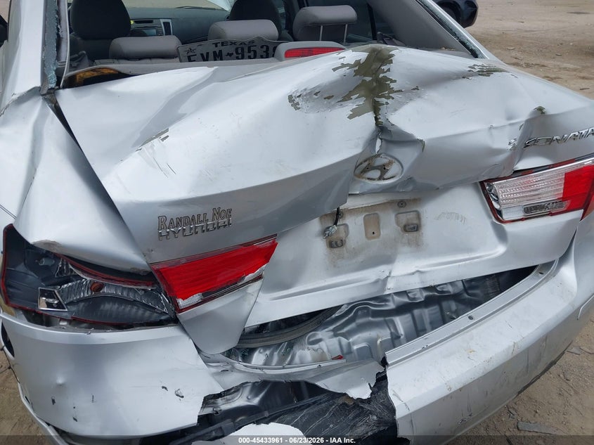 2009 Hyundai Sonata VIN 5NPET46CX9H433640 IAAI salvage auction — REAR END, Salvage (Texas), sold $400 on 2026-07-21 (photo 6)