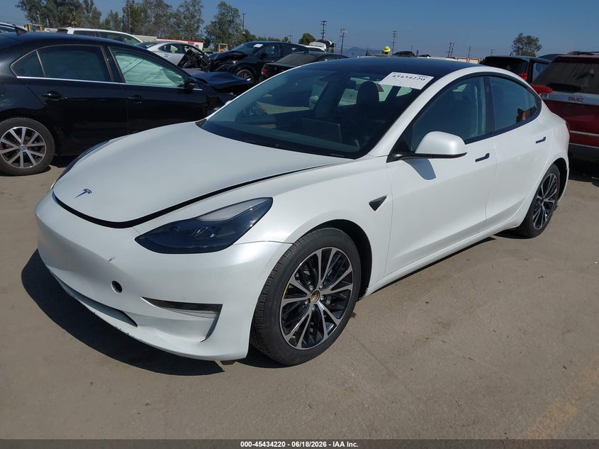 2023 Tesla Model 3 VIN 5YJ3E1EA7PF550703 IAAI salvage auction — FRONT END, Salvage (California), sold $9,500 on 2026-07-29 (photo 2)