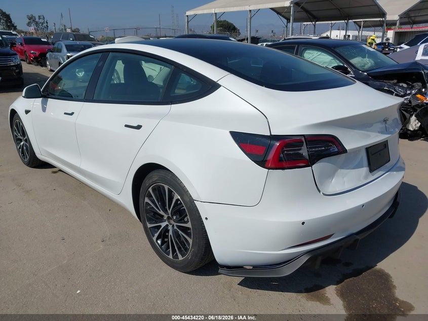 2023 Tesla Model 3 VIN 5YJ3E1EA7PF550703 IAAI salvage auction — FRONT END, Salvage (California), sold $9,500 on 2026-07-29 (photo 3)