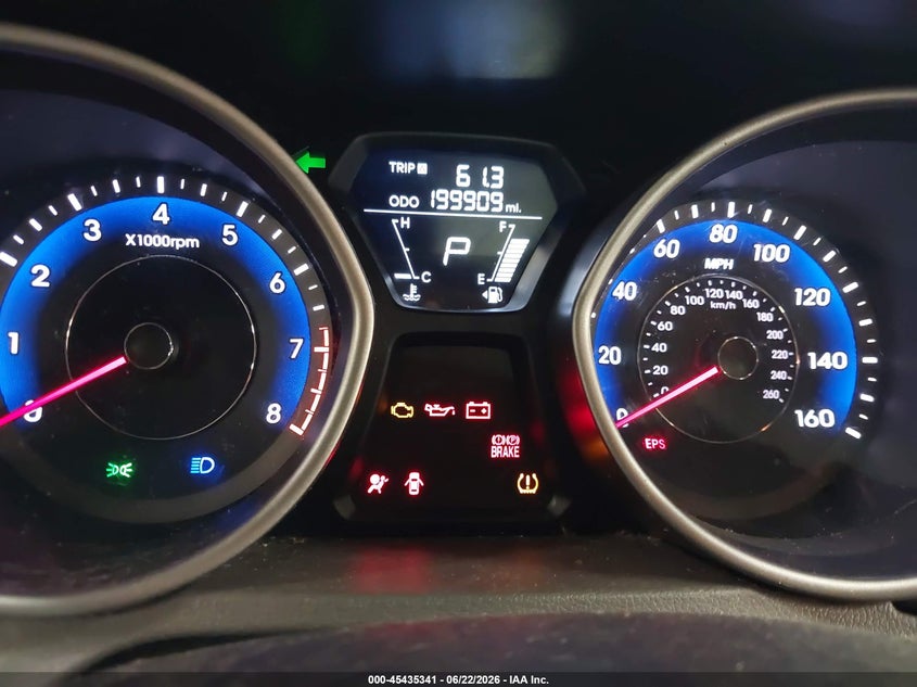 2013 Hyundai Elantra VIN KMHDH4AE2DU500814 IAAI salvage auction — THEFT, Salvage Title, sold $25 on 2026-07-21 (photo 7)