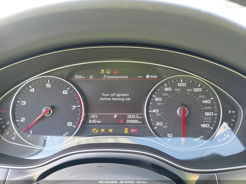2013 Audi A6 VIN WAUGGAFC8DN132575 IAAI salvage auction — NORMAL WEAR, Salvage (California), sold $475 on 2026-07-29 (photo 7)