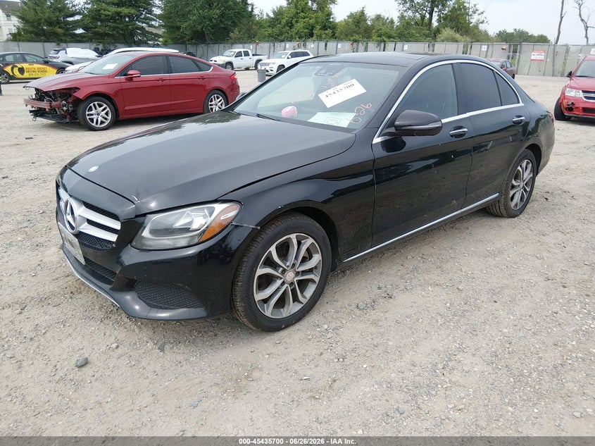2017 Mercedes-benz C-klasse VIN WDDWF4KBXHR235680 IAAI salvage auction — FRONT & REAR, Salvage (Pennsylvania), sold $4,600 on 2026-07-28 (photo 2)