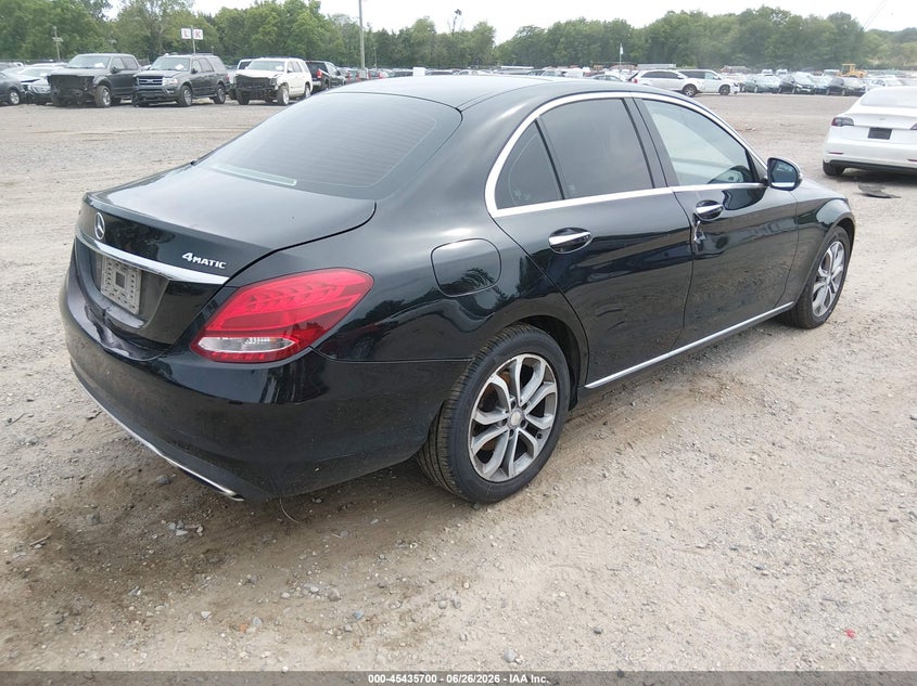 2017 Mercedes-benz C-klasse VIN WDDWF4KBXHR235680 IAAI salvage auction — FRONT & REAR, Salvage (Pennsylvania), sold $4,600 on 2026-07-28 (photo 4)