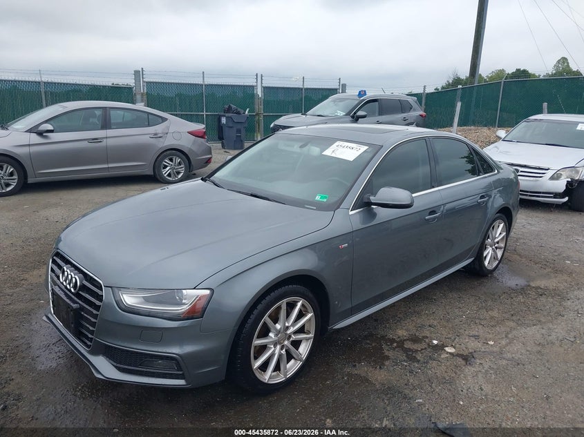 2014 Audi A4 VIN WAUFFAFL8EN040995 IAAI salvage auction — FRONT END, Clear (Virginia), sold $825 on 2026-07-20 (photo 2)