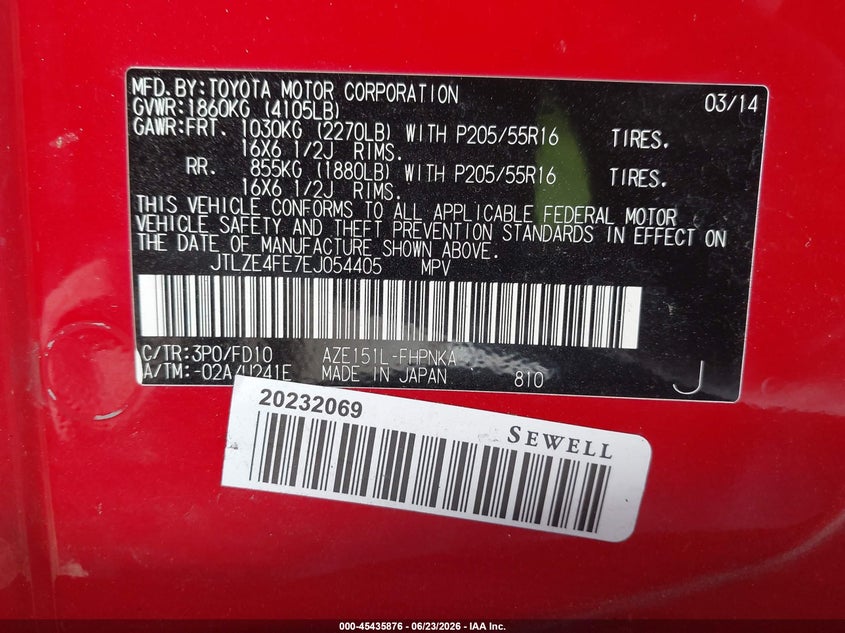 2014 Scion Xb VIN JTLZE4FE7EJ054405 IAAI salvage auction — FRONT END, Salvage Title, sold $850 on 2026-07-29 (photo 9)