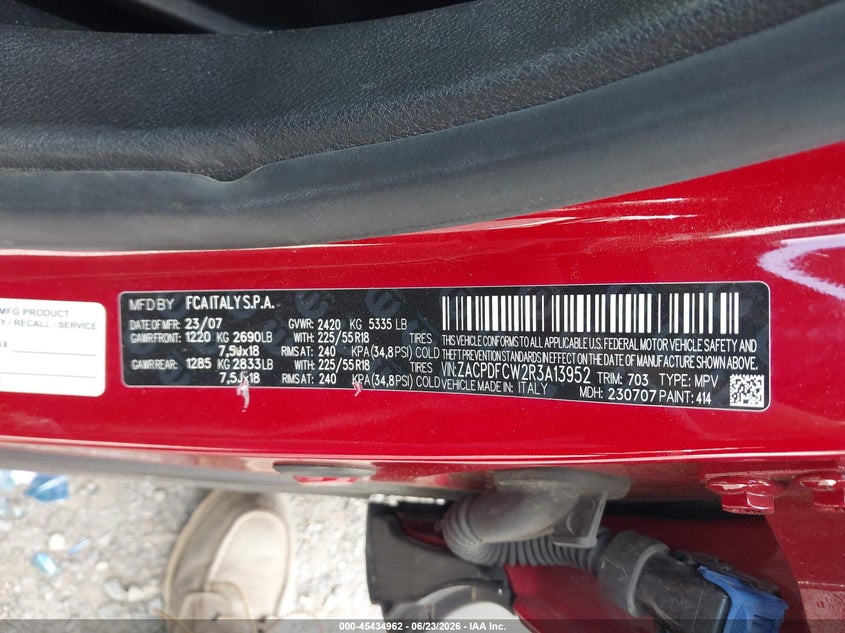2024 Dodge Hornet VIN ZACPDFCW2R3A13952 IAAI salvage auction — REAR END, Salvage Title, sold $3,900 on 2026-08-04 (photo 9)