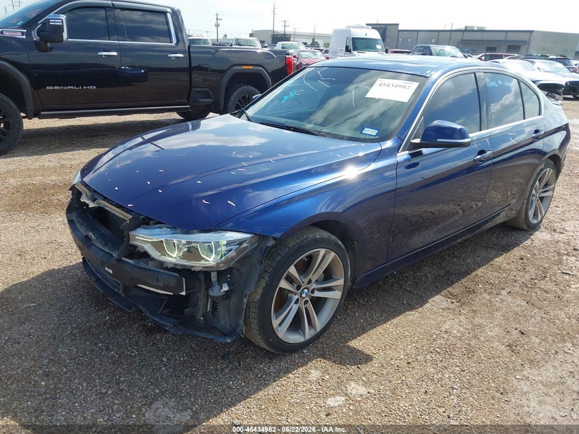 2016 BMW 3er VIN WBA8B7G5XGNT95838 IAAI salvage auction — FRONT & REAR, Original (Texas), sold $7,400 on 2026-08-20 (photo 2)