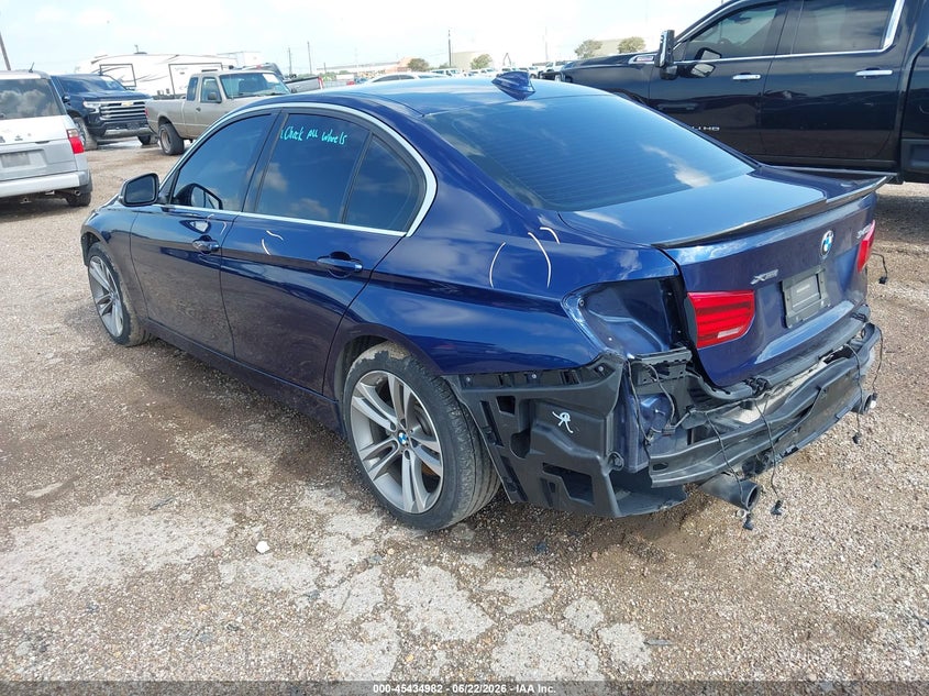 2016 BMW 3er VIN WBA8B7G5XGNT95838 IAAI salvage auction — FRONT & REAR, Original (Texas), sold $7,400 on 2026-08-20 (photo 3)