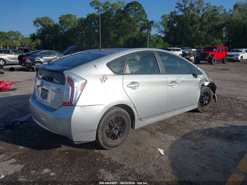 2014 Toyota Prius VIN JTDKN3DU5E0393350 IAAI salvage auction — RIGHT FRONT, Rebuildable (Florida), sold $1,675 on 2026-07-13 (photo 4)