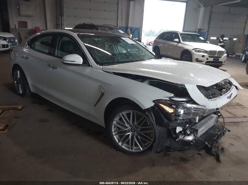 2021 Genesis G70 VIN KMTG34LA9MU069464 IAAI salvage auction — FRONT END, Salvage (Idaho), sold $3,000 on 2026-07-29 (photo 1)