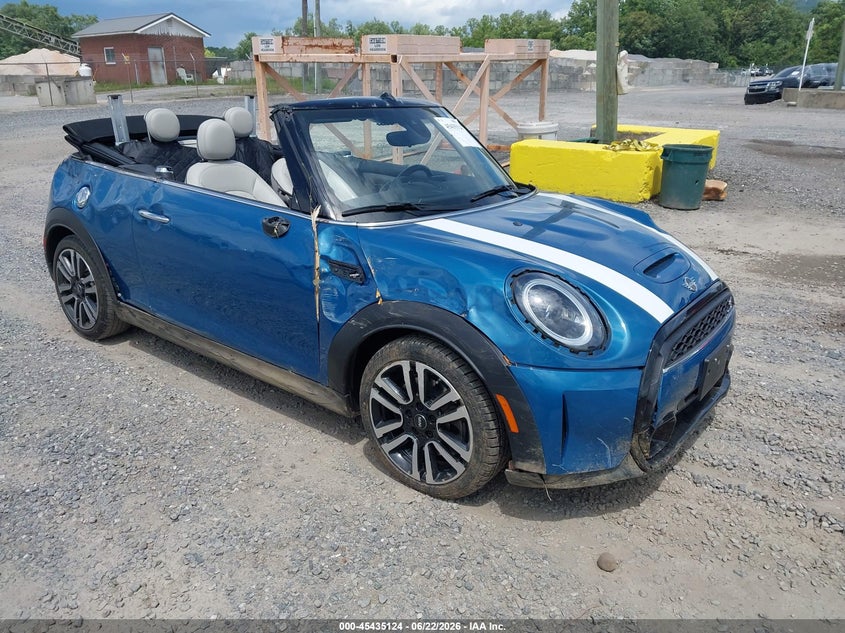 2022 Mini Convertible VIN WMW43DL02N3N45969 IAAI salvage auction — LEFT & RIGHT, Salvage Title, sold $4,650 on 2026-07-31 (photo 1)