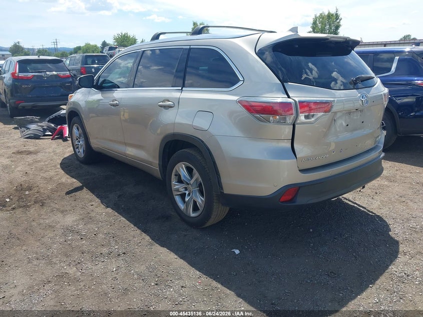 2015 Toyota Highlander VIN 5TDYKRFH6FS116100 IAAI salvage auction — RIGHT REAR, Bill Of Sale (Washington), sold $6,800 on 2026-07-14 (photo 3)