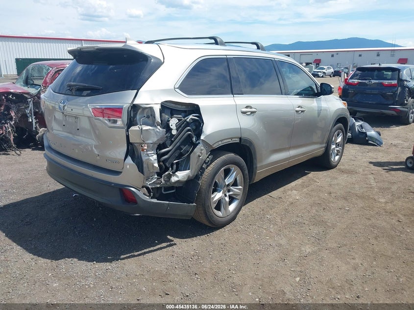 2015 Toyota Highlander VIN 5TDYKRFH6FS116100 IAAI salvage auction — RIGHT REAR, Bill Of Sale (Washington), sold $6,800 on 2026-07-14 (photo 4)