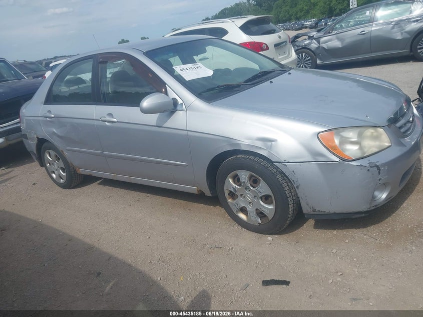 2006 Kia Spectra VIN KNAFE121665265733 IAAI salvage auction — NORMAL WEAR, Clear (Kansas), sold $500 on 2026-07-08 (photo 1)