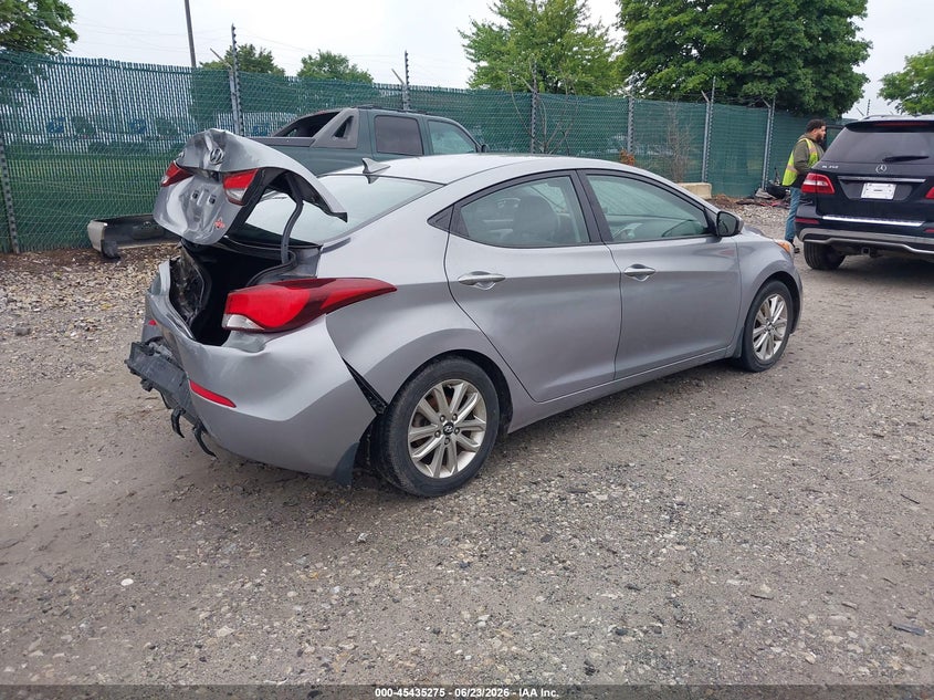 2014 Hyundai Elantra VIN KMHDH4AE6EU118660 IAAI salvage auction — REAR END, Salvage (Pennsylvania), sold $525 on 2026-07-10 (photo 4)