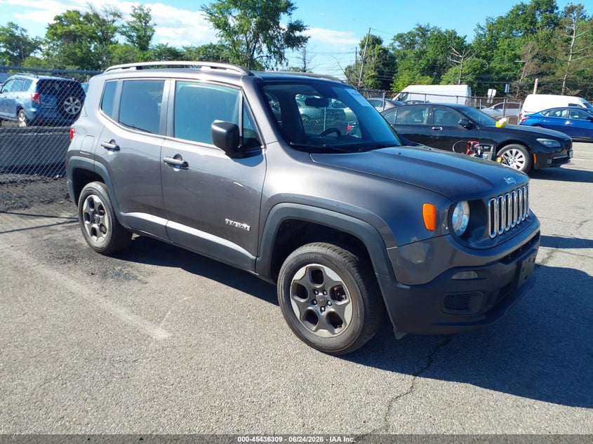 2016 Jeep Renegade VIN ZACCJBAT9GPD78952 IAAI salvage auction — FRONT END, Clear (New Jersey), sold $1,375 on 2026-07-29 (photo 1)