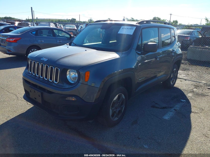 2016 Jeep Renegade VIN ZACCJBAT9GPD78952 IAAI salvage auction — FRONT END, Clear (New Jersey), sold $1,375 on 2026-07-29 (photo 2)