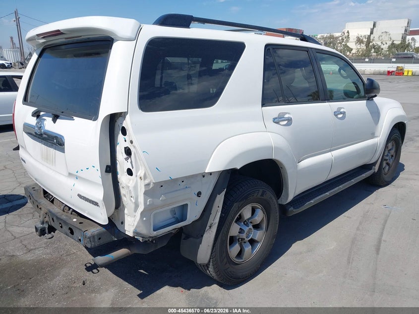 2007 Toyota 4runner VIN JTEZU14R378074854 IAAI salvage auction — REAR END, Salvage (California), sold $3,750 on 2026-07-15 (photo 4)