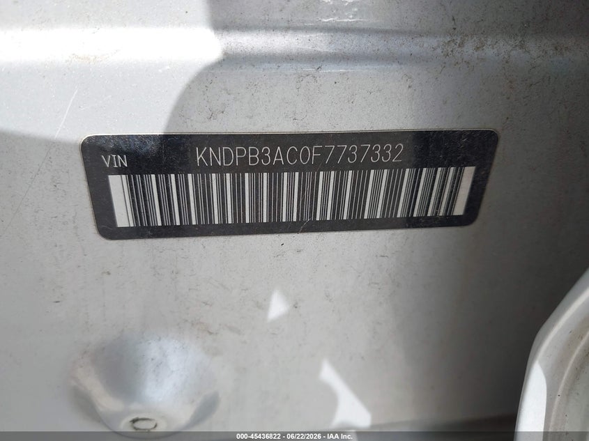 2015 Kia Sportage VIN KNDPB3AC0F7737332 IAAI salvage auction — FRONT END, Clear (Virginia), sold $1,050 on 2026-07-09 (photo 9)