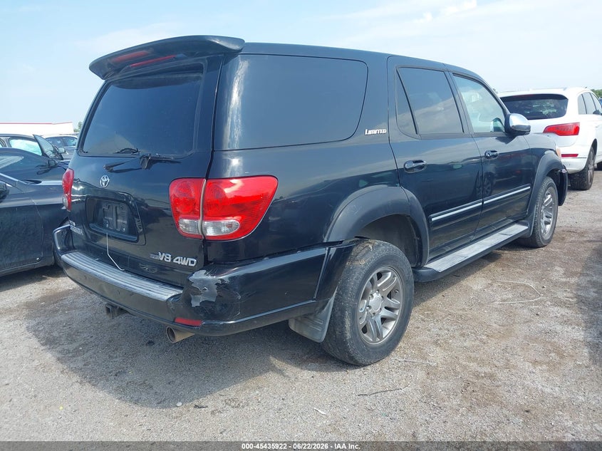 2007 Toyota Sequoia VIN 5TDBT48A27S291130 IAAI salvage auction — NORMAL WEAR, Clear (Montana), sold $1,000 on 2026-07-28 (photo 4)