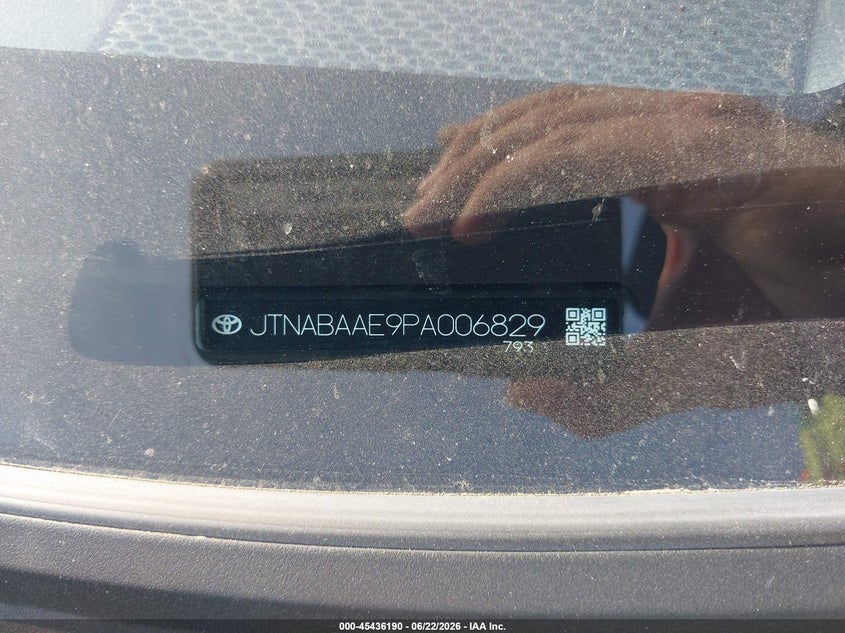 2023 Toyota Corolla VIN JTNABAAE9PA006829 IAAI salvage auction — SIDE, Salvage Title, sold $10,300 on 2026-07-29 (photo 9)