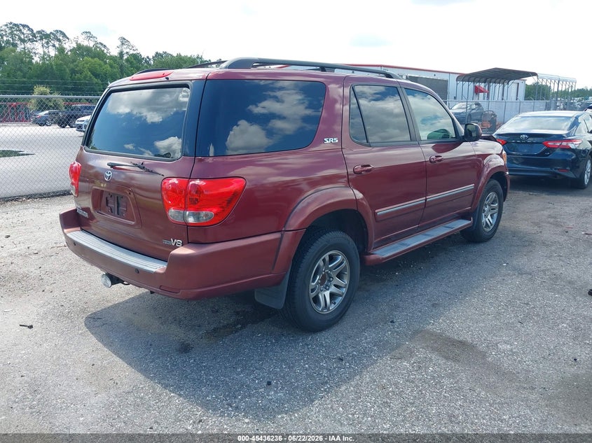 2007 Toyota Sequoia VIN 5TDZT34A67S297253 IAAI salvage auction — FRONT END, Rebuildable (Florida), sold $1,800 on 2026-07-18 (photo 4)