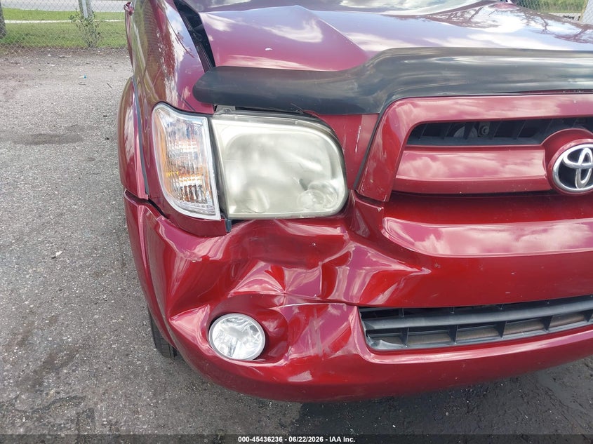 2007 Toyota Sequoia VIN 5TDZT34A67S297253 IAAI salvage auction — FRONT END, Rebuildable (Florida), sold $1,800 on 2026-07-18 (photo 6)