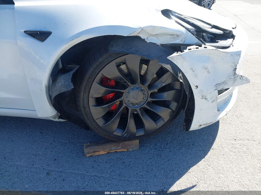 2022 Tesla Model 3 VIN 5YJ3E1EC3NF344146 IAAI salvage auction — RIGHT FRONT, Salvage (California), sold $6,700 on 2026-07-29 (photo 6)