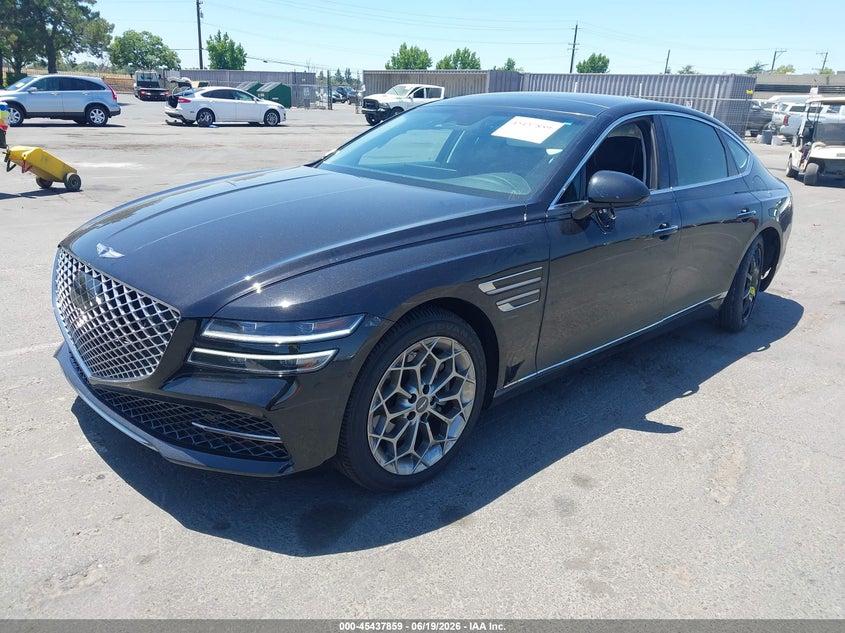 2021 Genesis G80 VIN KMTGB4SC2MU043620 IAAI salvage auction — LEFT SIDE, Salvage Title, sold $11,050 on 2026-07-15 (photo 2)