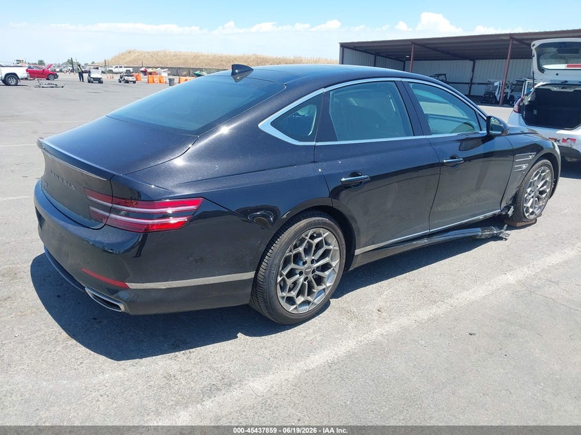 2021 Genesis G80 VIN KMTGB4SC2MU043620 IAAI salvage auction — LEFT SIDE, Salvage Title, sold $11,050 on 2026-07-15 (photo 4)
