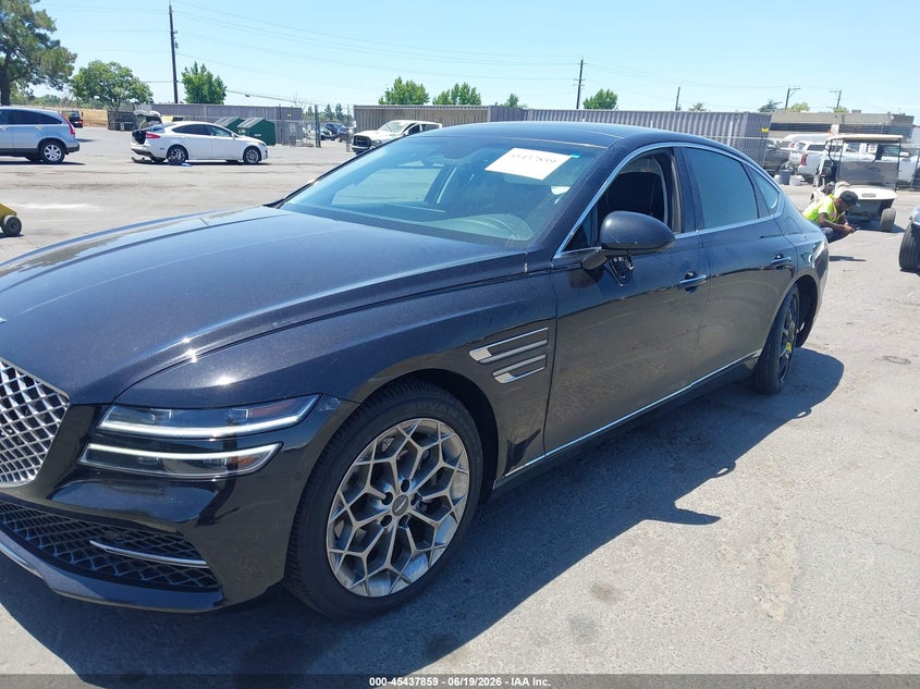 2021 Genesis G80 VIN KMTGB4SC2MU043620 IAAI salvage auction — LEFT SIDE, Salvage Title, sold $11,050 on 2026-07-15 (photo 6)
