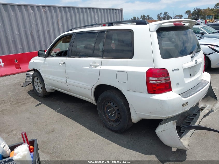 2001 Toyota Highlander VIN JTEGF21A310022684 IAAI salvage auction — NORMAL WEAR, Salvage (California), sold $525 on 2026-07-09 (photo 3)