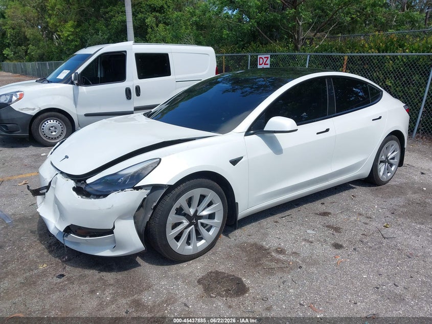 2022 Tesla Model 3 VIN 5YJ3E1EB8NF255177 IAAI salvage auction — FRONT END, Salvage Title, sold $8,700 on 2026-07-23 (photo 2)