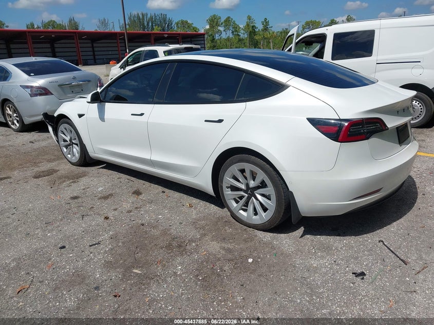 2022 Tesla Model 3 VIN 5YJ3E1EB8NF255177 IAAI salvage auction — FRONT END, Salvage Title, sold $8,700 on 2026-07-23 (photo 3)