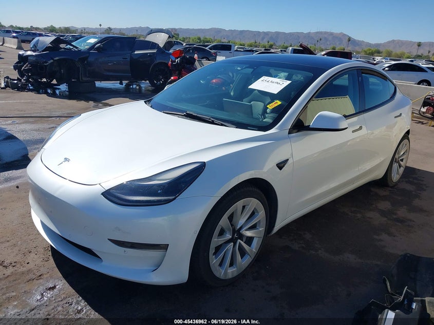 2022 Tesla Model 3 VIN 5YJ3E1EB4NF187024 IAAI salvage auction — REAR END, Salvage (Arizona), sold $10,600 on 2026-07-14 (photo 2)