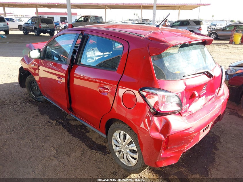 2021 Mitsubishi Mirage VIN ML32AUHJ3MH013023 IAAI salvage auction — FRONT & REAR, Salvage Title, sold $825 on 2026-07-28 (photo 3)