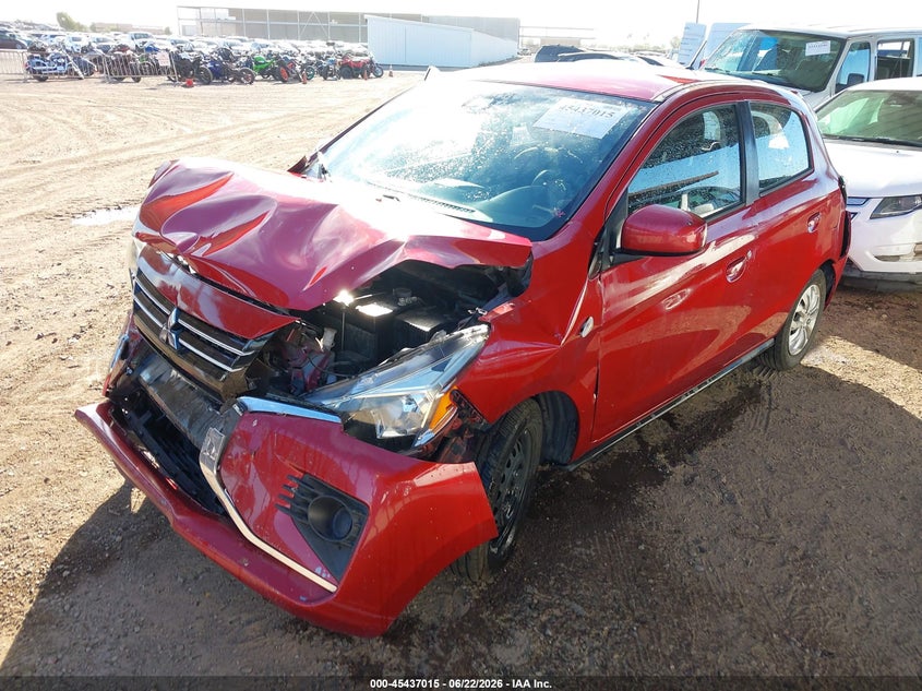 2021 Mitsubishi Mirage VIN ML32AUHJ3MH013023 IAAI salvage auction — FRONT & REAR, Salvage Title, sold $825 on 2026-07-28 (photo 6)
